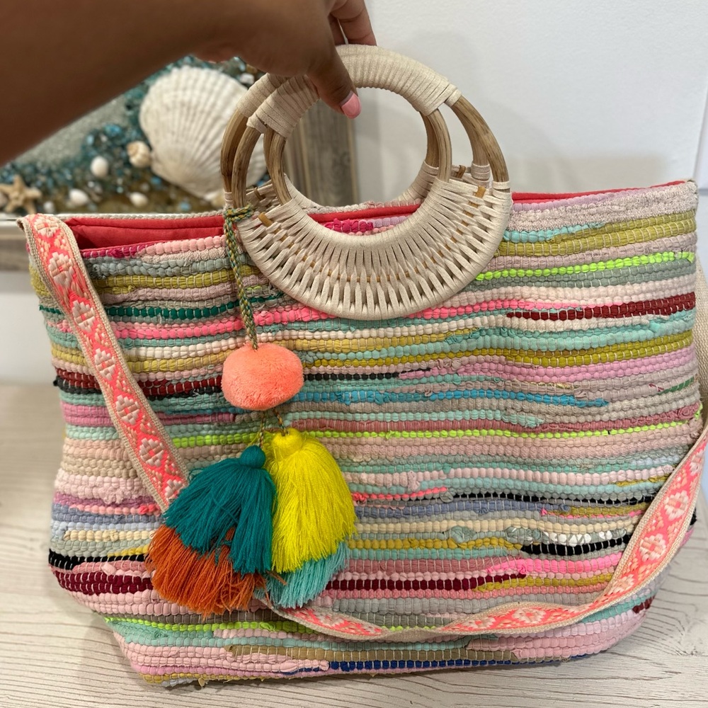 Multicolor woven Handbag